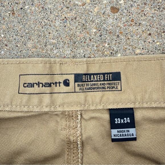 Carhartt Rugged Flex Khaki Relaxed Fit Canvas Work Pants 33x34 102291 253 - Picture 4 of 6